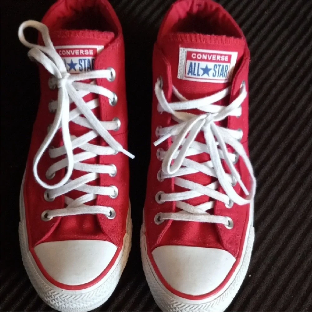 Converse Red Canvas High-Tops - Picture 2 of 7